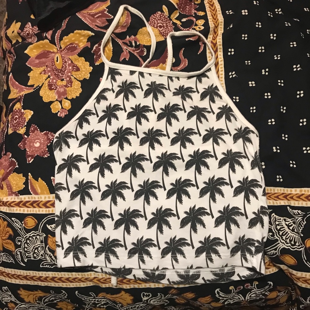 Brandy Melville palm tree halter top